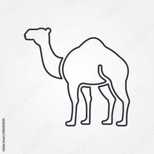 Camel line and solid icon, outline style icon for web site or mobile app, zoo and animal, Arabian camel vector icon, simple vector illustration, vector graphics with editable strokes.