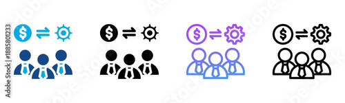 Human Capital Icon Multiple Style Vector Illustration
