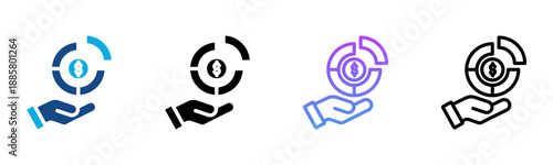 Contribution Icon Multiple Style Vector Illustration
