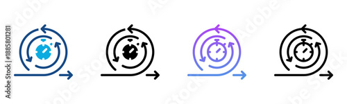 Agile Icon Multiple Style Vector Illustration
