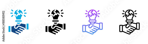 Collaburative Icon Multiple Style Vector Illustration
