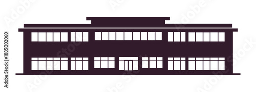 Vector design of an office building set against a white background

