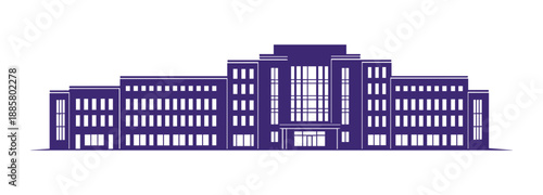 Isolated vector of an office building with a white background

