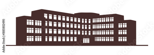 An office building illustration isolated on a white backdrop

