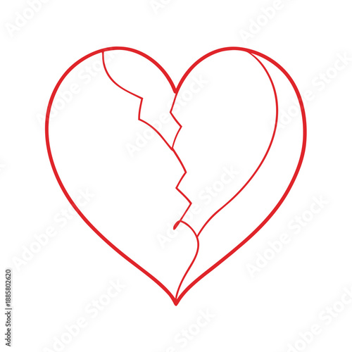 Valentine's day love element broken heart shape a (1).
