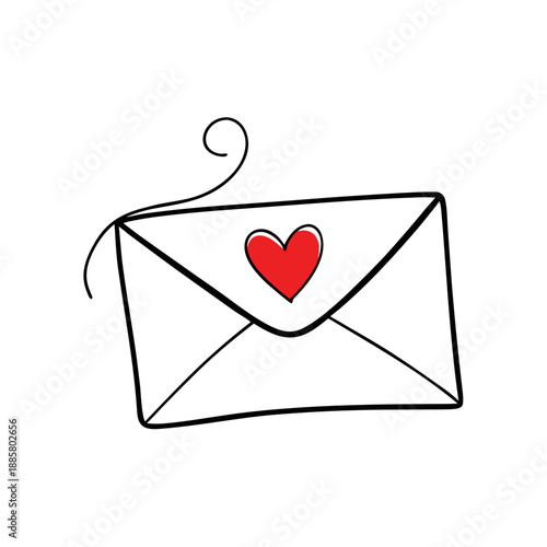 Valentine's day love element envelope with heart s (1).