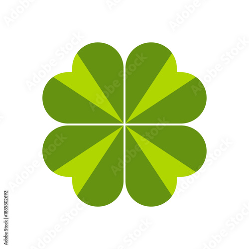 Clover Logo Four Leaves Heart Shape isolated on white background