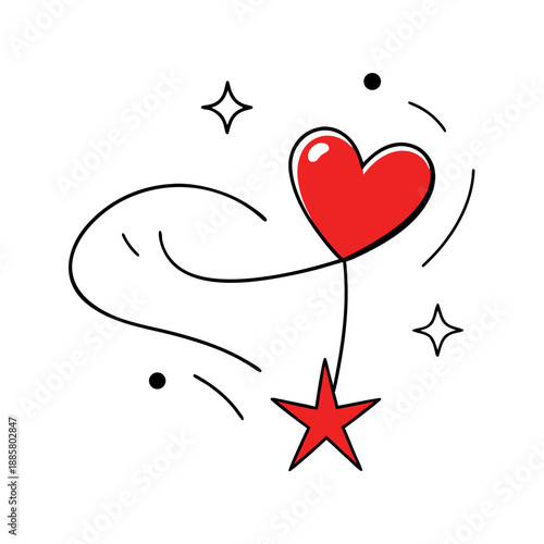 Valentine's day love element spark and star shapes (1).