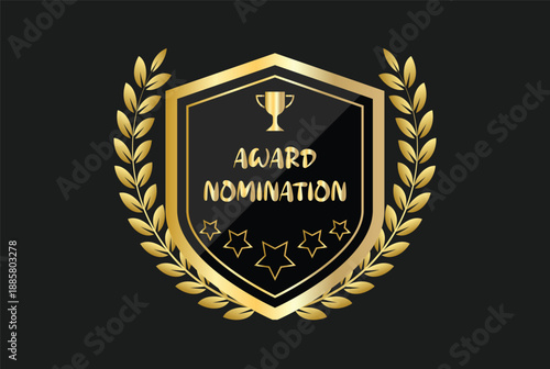 Achievement Nomination Symbols. Award Nomination badge. Film festival and contest design. Success and candidate icons