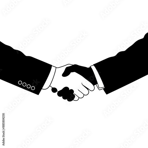 Handshake between two business partners illustration.