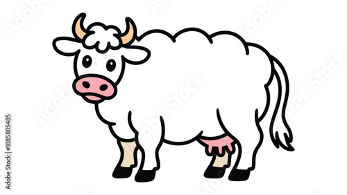 Cartoon Cow Illustration: A cute and stylized cartoon cow illustration with an expressive face and a friendly demeanor. It's an ideal choice for projects focused on animal or farm themes.