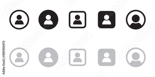 Minimal user profile icon set