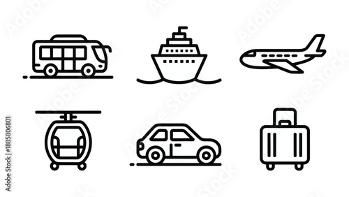 Transport Icons: A collection of meticulously crafted transport icons, representing various modes of transportation. 