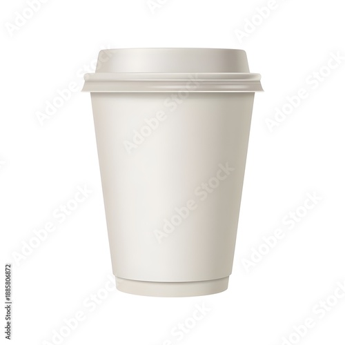 Wallpaper Mural White Paper Coffee Cup with Lid on White Background Torontodigital.ca