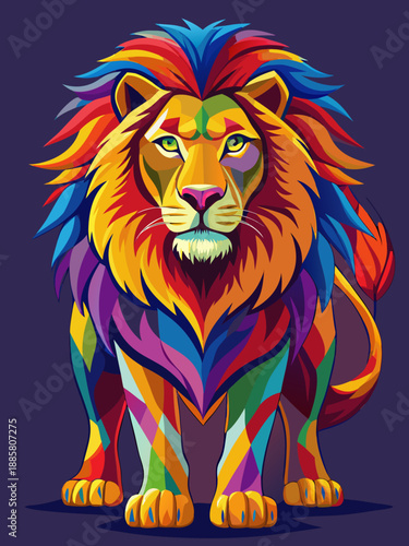 Lion real, full body, color full