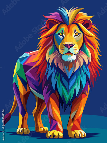 Lion real, full body, color full