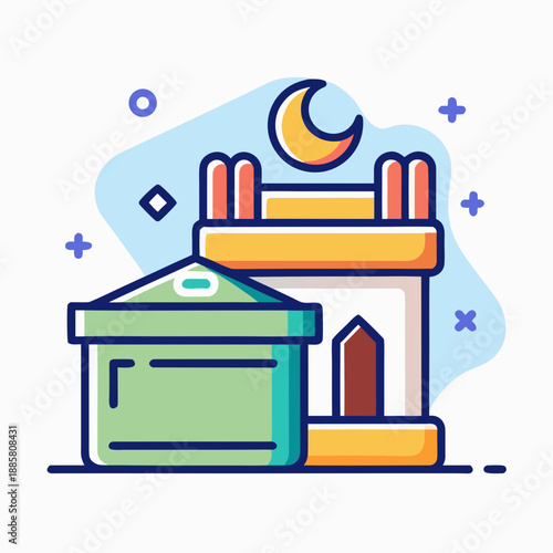 Islamic Zakat al-Fitr offering illustration