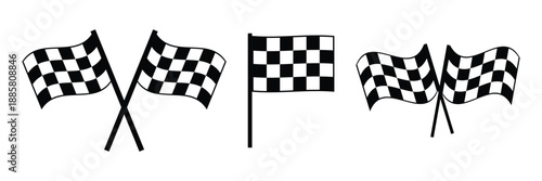 Racing flag icon. Racing flag vector finish crossed, start, car racing, sport flag. Vector illustration.