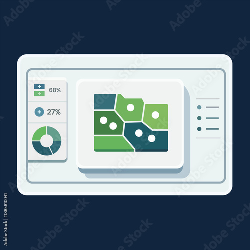 Data Visualization Analytics Dashboard Interface Vector Illustration