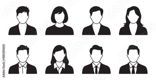 Vector people avatars collection corporate identity icons user profile symbols for business software