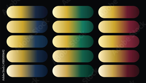 Gold Blue Green And Red Metallic Gradient Set