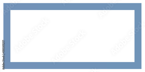 wide flat blue passe-partout for picture frame with cut out canvas isolated on white background