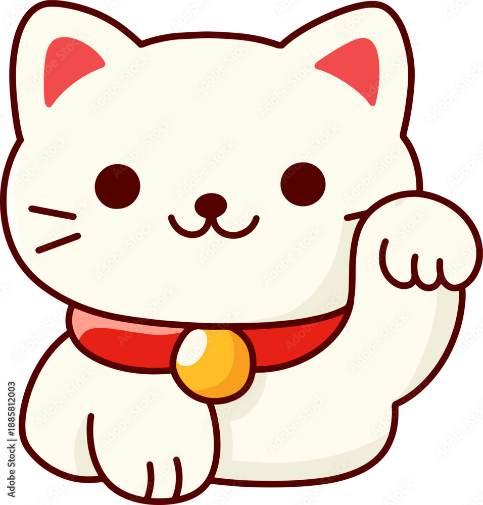 Obraz premium Cute Lucky Cat Illustration for Chinese New Year Celebration