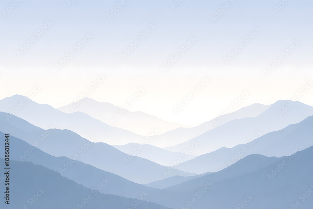 Fototapeta premium A minimalist abstract mountain composition with smooth gradient sky, designed for modern branding and presentation use