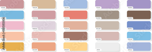 Soft Pastel Color Palette Swatches with Hex Codes - Gentle and Calm Tones for Design