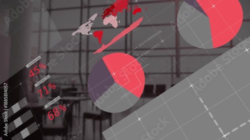 Animation of data processing over airport