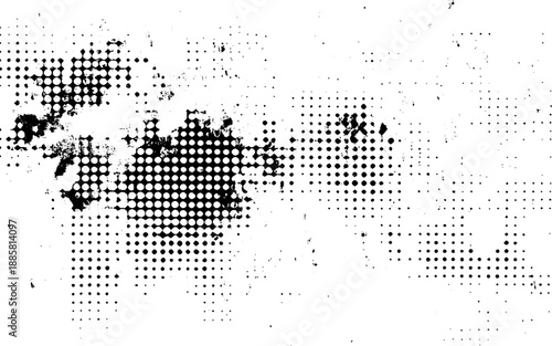 Industrial Grunge Halftone Texture. Abstract Halftone Ink Distress Pattern