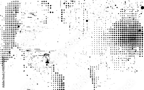 Black Ink Halftone Dots Abstract Background. 