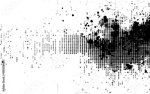 Vintage Grunge Halftone Pattern Texture. Minimalist Halftone Dots Distress Design. Vector Art