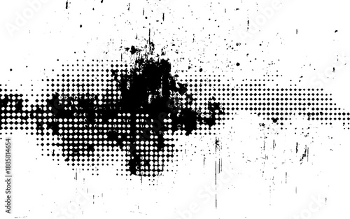 Vintage Grunge Halftone Pattern Texture. Modern Grunge Halftone Overlay Texture