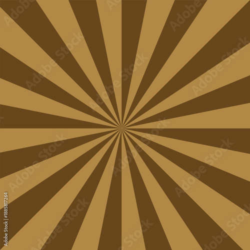 Vintage Brown Sunburst Background with Radial Rays and Starburst Pattern