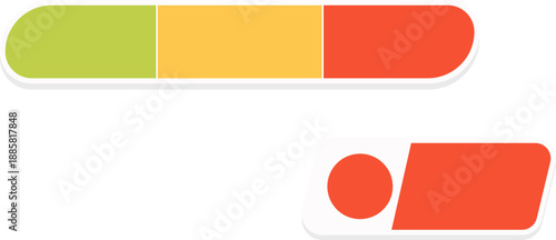 Flat color performance risk status UI icon for SaaS dashboard