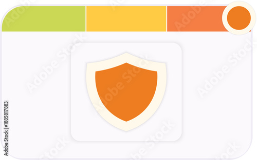 Flat color system security status icon for SaaS dashboard UI