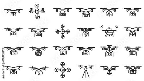 Drone icons in various designs.