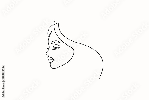 Woman faces one line art minimalist continuous drawing on a white background
