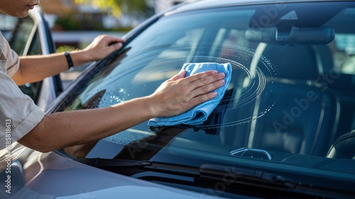 Wiping fingerprints off windshield