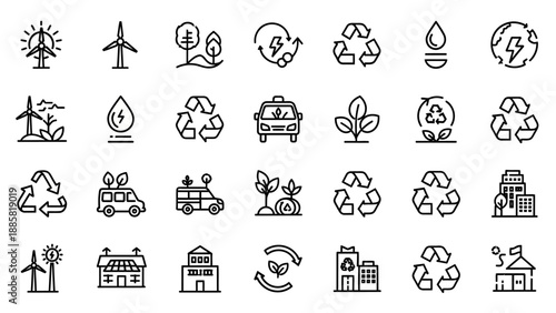 Eco friendly icons and symbols.