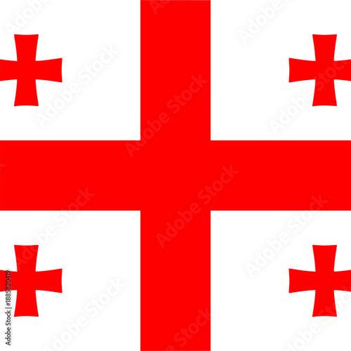 Georgia simple flag vector. Flag of Georgia on white background