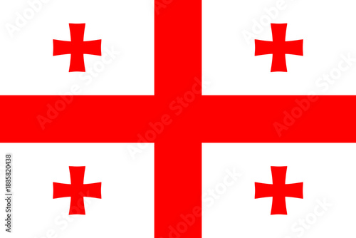Georgia standard flag vector. Flag of Georgia on white background