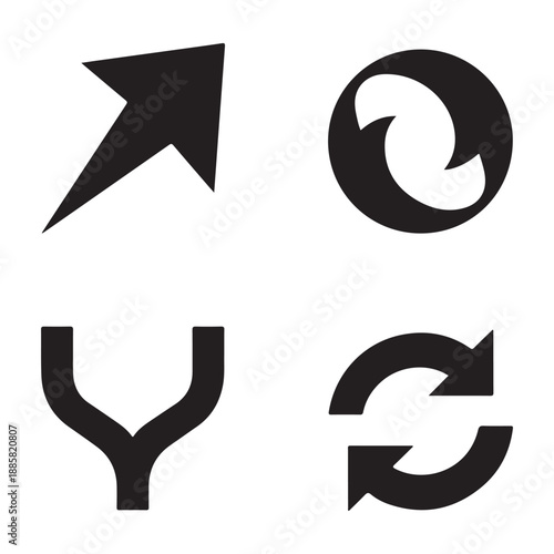 New direction visual design expressing change and progress