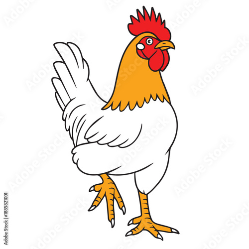 Realistic Hen Chicken Vector Illustration