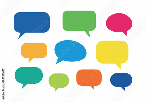 Colorful Speech Bubbles Collection Communication and Conversation Elements