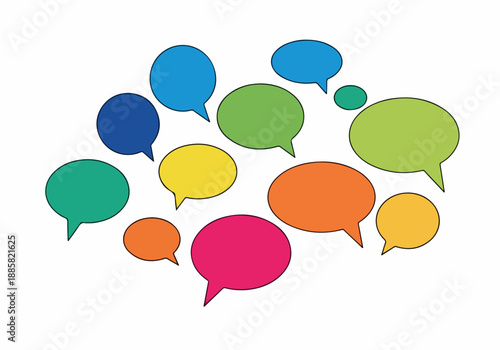 Colorful Communication A Vibrant Array of Speech Bubbles for Messaging and Social Interaction