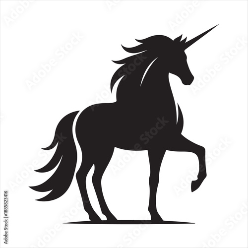 unicorn vector silhouette lien art logo design concept illustration