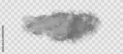 Realistic smoke cloud on a transparent background. Fog, cloud mist. Vector
