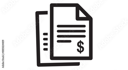 Financial document icon with dollar sign symbol